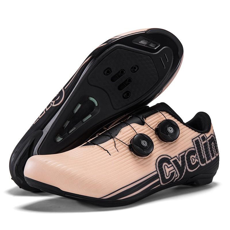 Mens Road Cycling Shoes With Cleat Compatibility Hard Sole MTB Bike Pedal Lock Breathable Lightweight