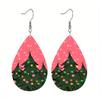Y2K Christmas Tree Candlelight Pattern Drop Earrings for Women Girls Cute Christmas Eve Christmas Stud Earrings Festival Jewelry Christams