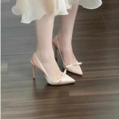 Shoes for Women  Slingbacks Women's High Heels Sexy Party Pumps Women Bow Tie Pointed Toe Thin Heels Slip On Shoes Female