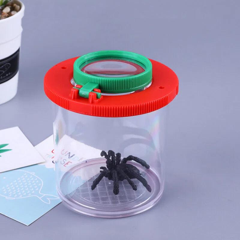 Children Crawlers Animal Spider Insect Box 3X 6X Magnifying Glass Insect Cage Bug Jar for Science Outdoor Nature Exploration
