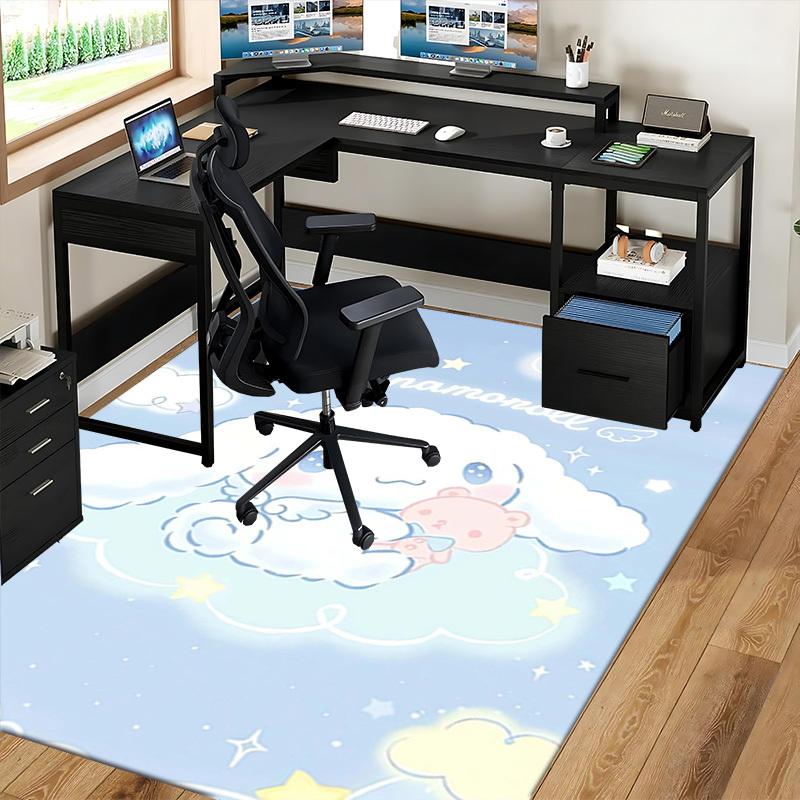 Anime Cinnamonroll Chair Mat - Cute Cartoon Design Office Desk Pad, Non-Slip Rug for Home Decor, Suitable for All Seasons, Perfect Gift for Anime Love