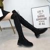 New Women's Over-the-Knee Round-Toe Martin Boots, Size 43 - Stylish European & American Design, Flat-Bottomed, In Stock