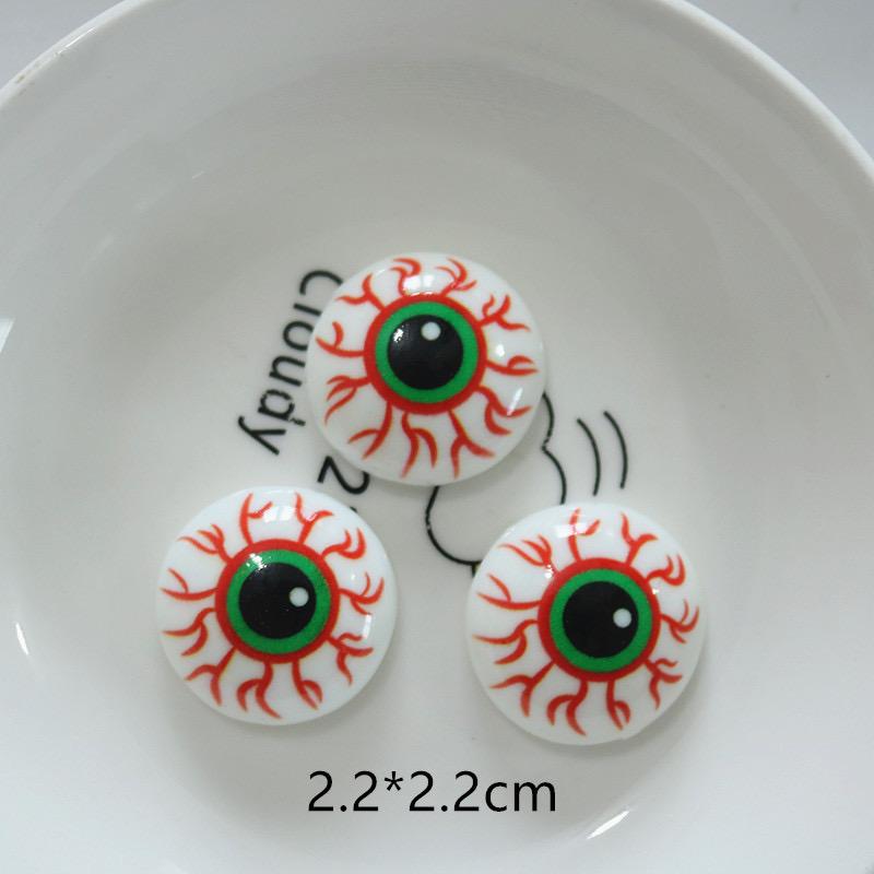 10Pcs Resin Colorful Kawaii Eye Bat Pumpkin owl Ghost Skull Figurines Flatback Stone DIY Bow Halloween Decor Scrapbook Crafts