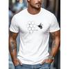European Sizes Men'S T-Shirt, Relaxed And Casual, Easy-Going Leisure, Featuring a Summer Round-Neck Short T-Shirt with a Bee And Chemical Molecule