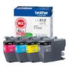 Brother Industries LC412-4PK 4-Color Ink Cartridge Pack. Compatible Models: MFC-J7300CDW, MFC-J7100CDW, Etc.