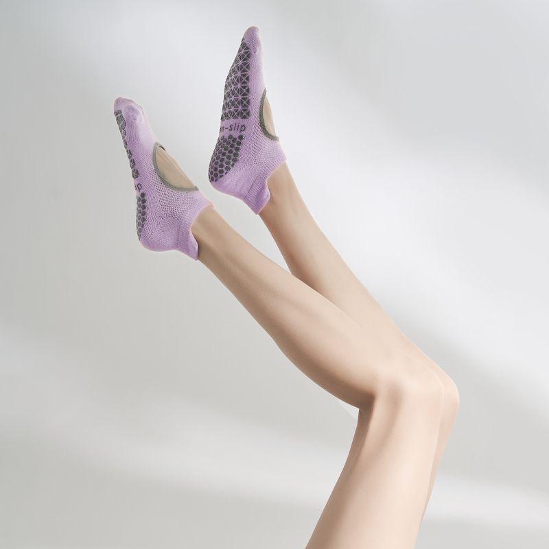 

Летние носки для йоги Нескользящие носки Профессиональные женские носки для пилатеса Носки для занятий спортом в помещении Тонкие носки для тренировок Аэробики Йоги Purple [Yoga preferred]]