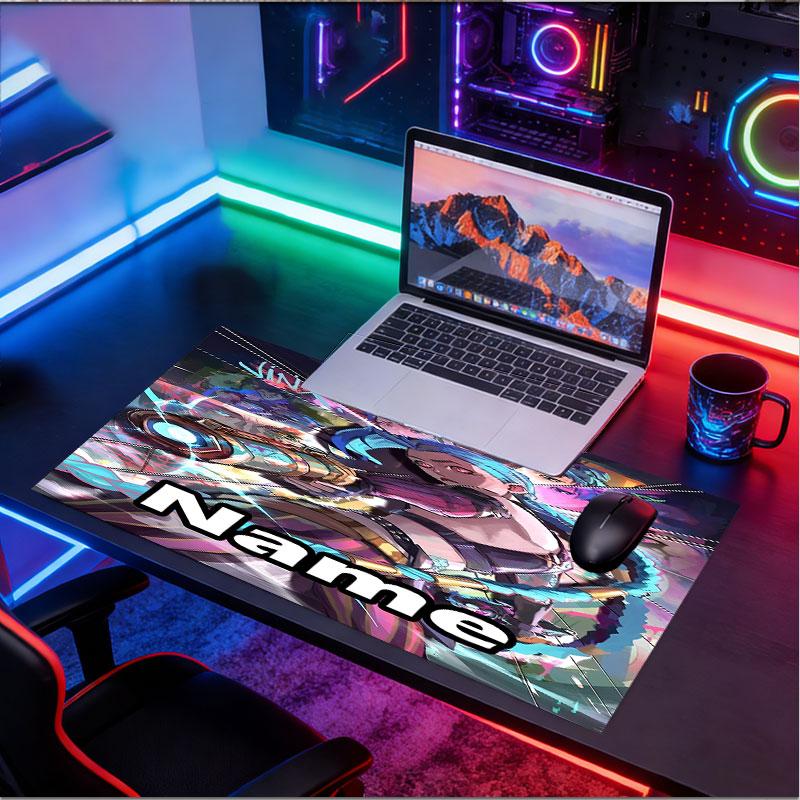 Custom Name Personalized Jinx Pattern Mousepad, Laptop PC Desk Mat, Decorative Desk Mat for Home Keyboard Pad Gift