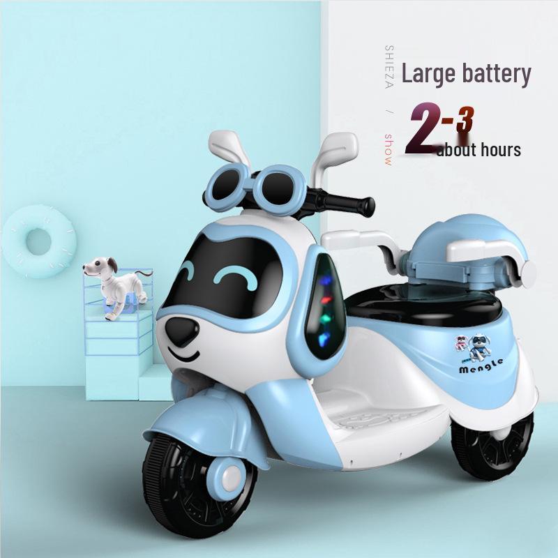 Rechargeable Kids' Electric Tricycle: Dual Seats, Remote-Controlled, for Boys & Girls.