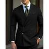 Men Suits Blazer Slim Fit Double Breasted Wedding Groom Tuxedos Business 2 Pieces Suits Jacket Pants Trajes De