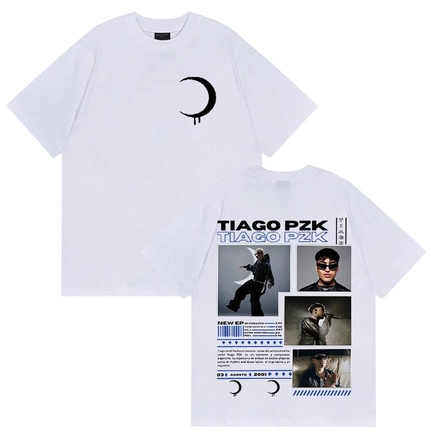 Rapper TIAGO PZK Album Merch TShirt Mens Hip Hop Gothic Short Sleeve Tshirts Unisex Punk Clothing ONeck Cotton T Shirt