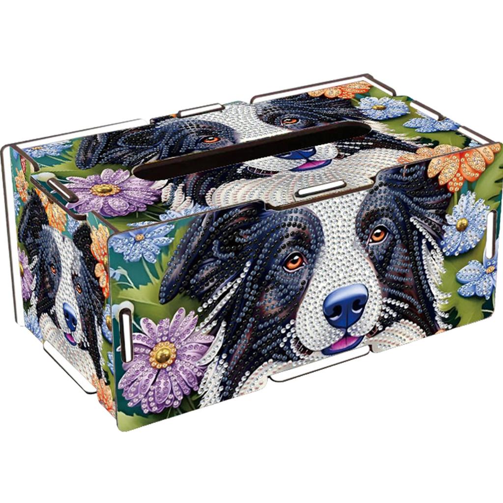 Wooden 5D Diamond Painting Tissue Holder Wooden Diamond Painting Tissue Box 5D DIY Diamond Handmade Tissue Holder for Home Decor
