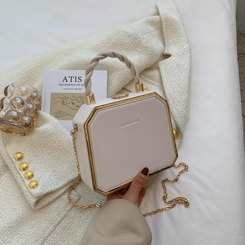 Hard Box Shape PU Leather Crossbody Bag with Short Rope Handle for Women 2026 Shoulder Handbags and Purses Lady Travel Cute Tote KTY