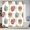 12-Piece Christmas Shower Curtain Set with Cats In Hats Bath Decor for Home Decoration Perfect Gift Idea (White)  #