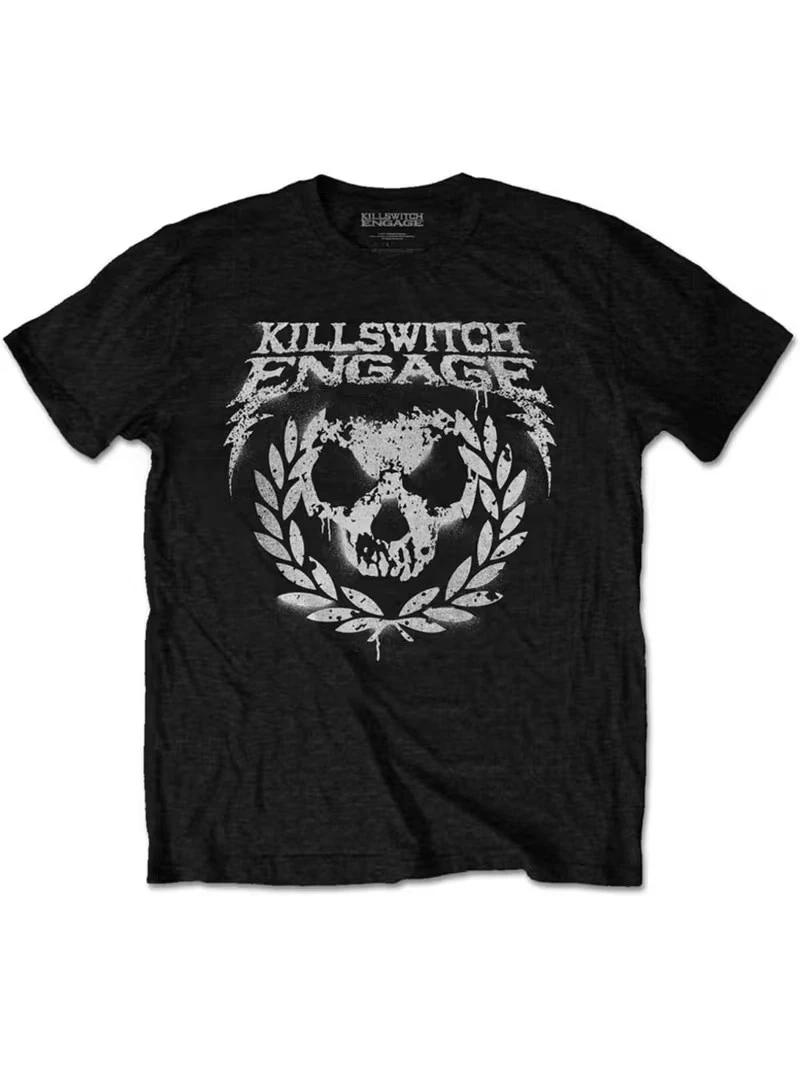 Men s Killswitch Engage Official Band Graphic T-Shirt - Skull with Laurel Wreath XXXL