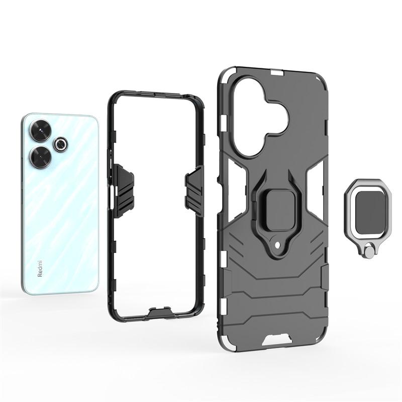 For Xiaomi Redmi 13x Case Xiaomi Redmi 13x Cover Shockproof Armor PC Silicone Stand Holder Phone Back Cover For Xiaomi Redmi 13x