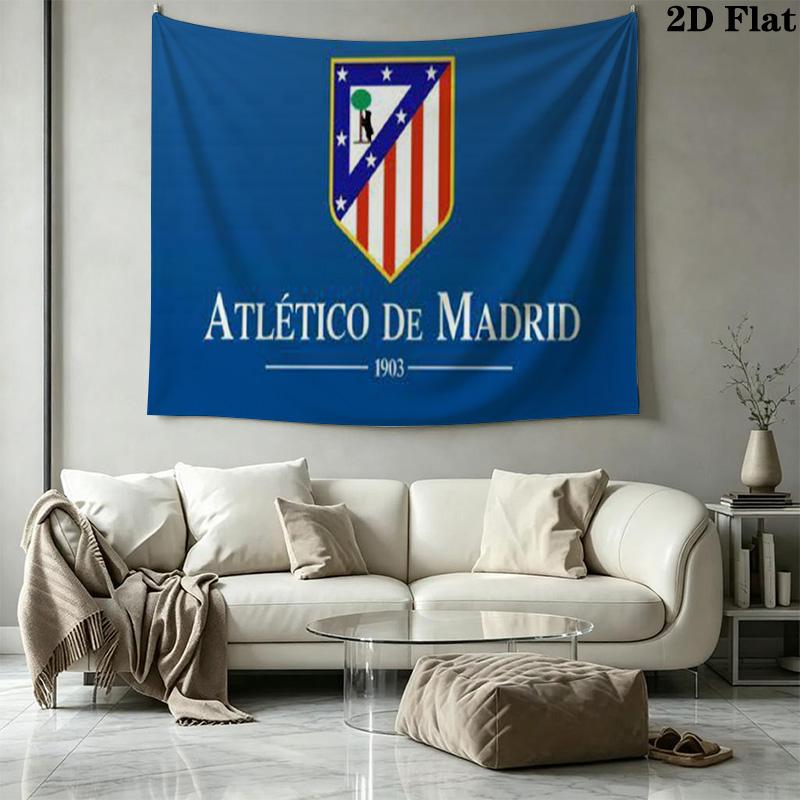Atletico Madrid Wall Tapestry Aesthetic Wall Hanging Printed Fabric Blanket Decorative Tapestries for Bedroom Living Room Home Decor