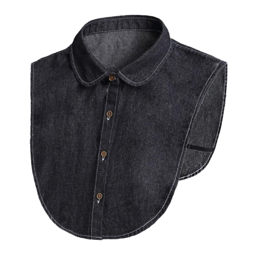 Adjustable Straps Denim Fake Collar Korean Style Turtleneck Fake Collar Retro Shirt Collar  Women