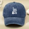 Rock Guitar White Cartoon Flower American Retro Washed Cotton Printed Hat Dad Hat Men's and Women's Ball Cap