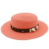 Hot Sale Straw Top Hat Fashion Pearl Accessories Panama Shade Straw Hat Women's Summer Big Eaves Beach Hat