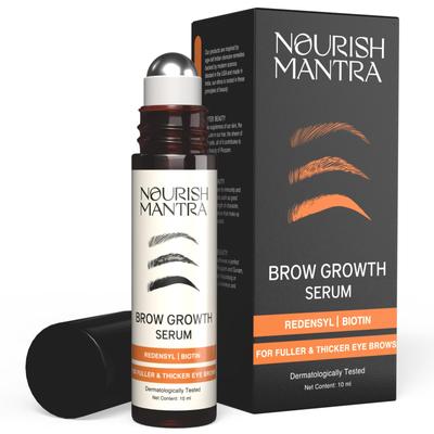 Nourish Mantra Siero per la Crescita delle Sopracciglia | Siero per ciglia per la Crescita, volume e Spessore dei Peli delle Sopracciglia e delle Ciglia | Formulato con Redensyl, Biotina, Peptidi