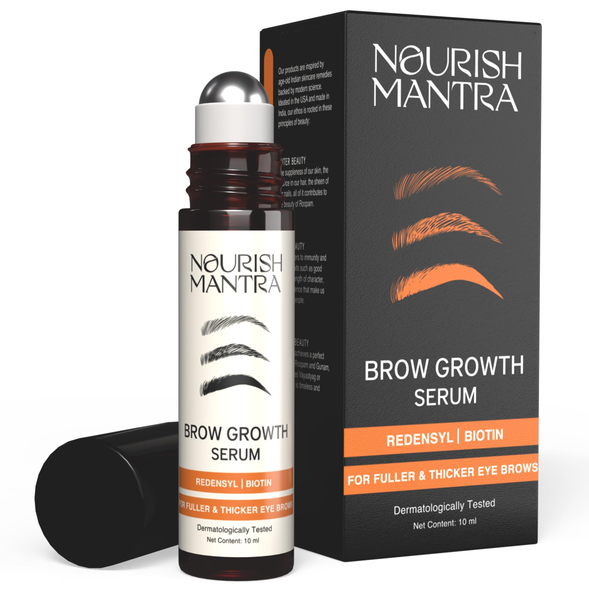 

Nourish Mantra Brow Growth Serum | eyelash serum for Brow and lash Hairs Growth, volume & Thickness | Formulated with Redensyl, Biotin, Peptides