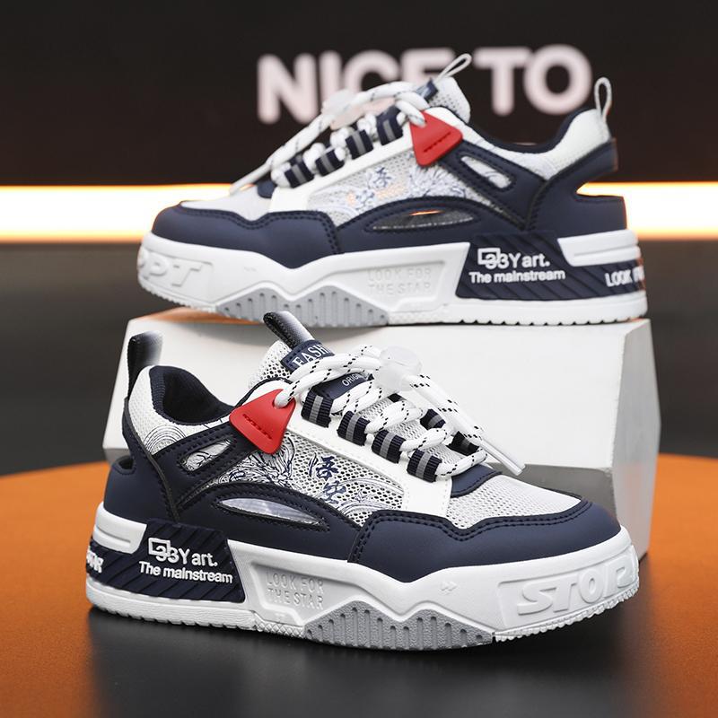 

Сетчатые кеды студенческие молодежные летние повседневные мужские туфли на высокой подошве дышащие универсальные полые сандалии мужские 2025 новинка 44