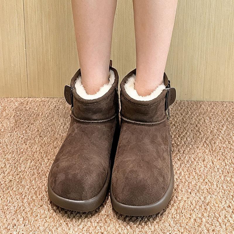 

Women s fur one thick bottom winter lightweight warm padded snow boots non-slip wear-resistant casual sneakers cotton boots 40