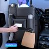 High Quality Black Car Seat Back Organizer - Large Capacity PU Leather Storage Bag for Water Bottles, Tablets, Laptops And Accessories