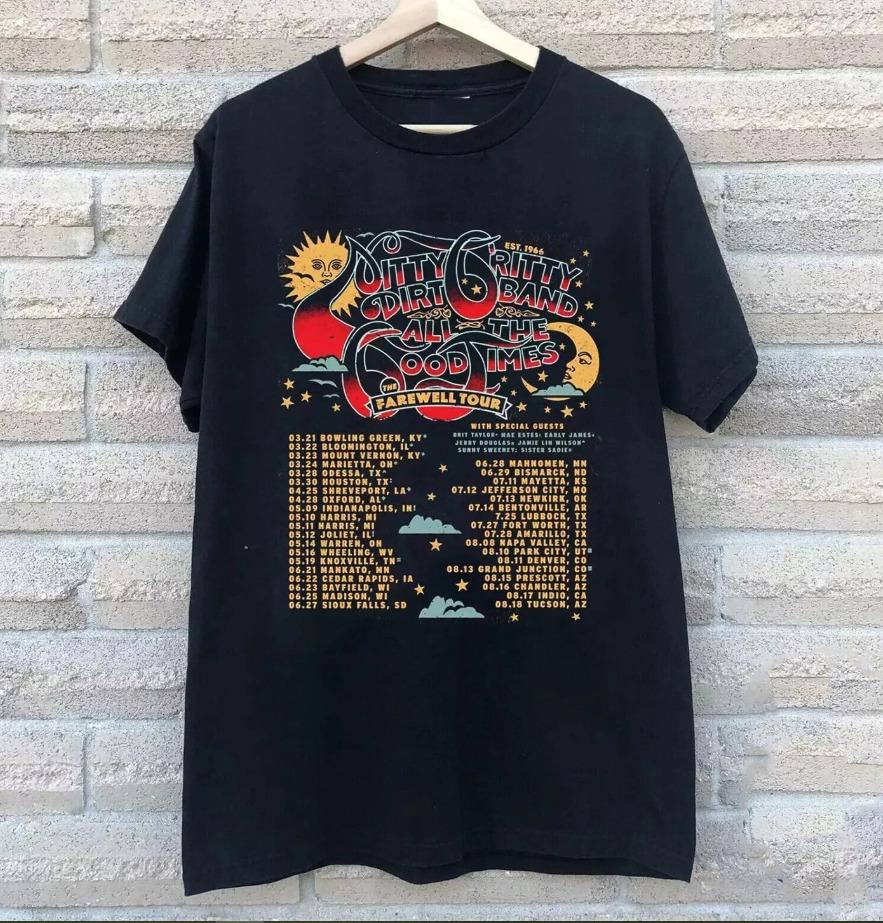 

Nitty Gritty Dirt Band The Farewell Tour 2024 T-Shirt Mens Womens Tees Top, size S-4XL 4XL