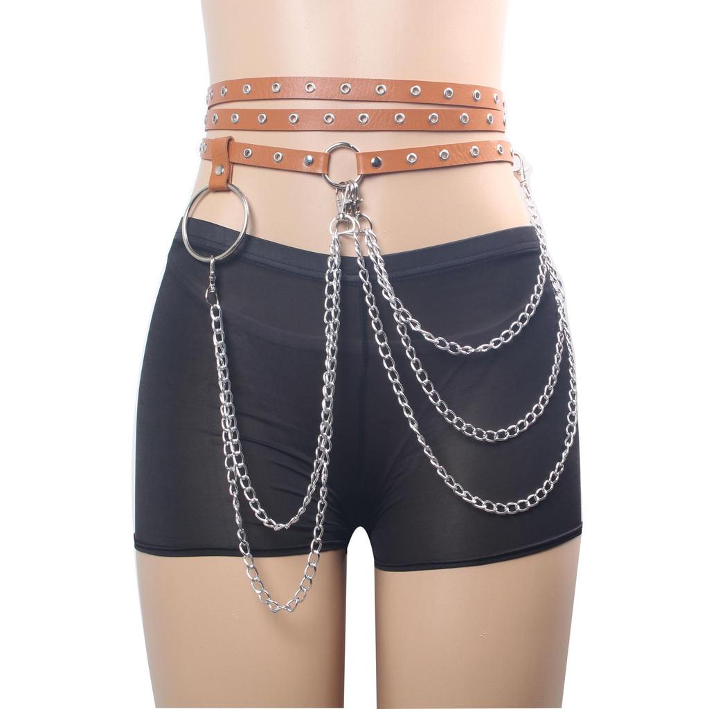 Cross-Border Punk Leather Waist Chain: Stylish & Versatile Women's Belt