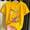 Boys Colorful Banana Baseball Print Crewneck Short Sleeve Tee,