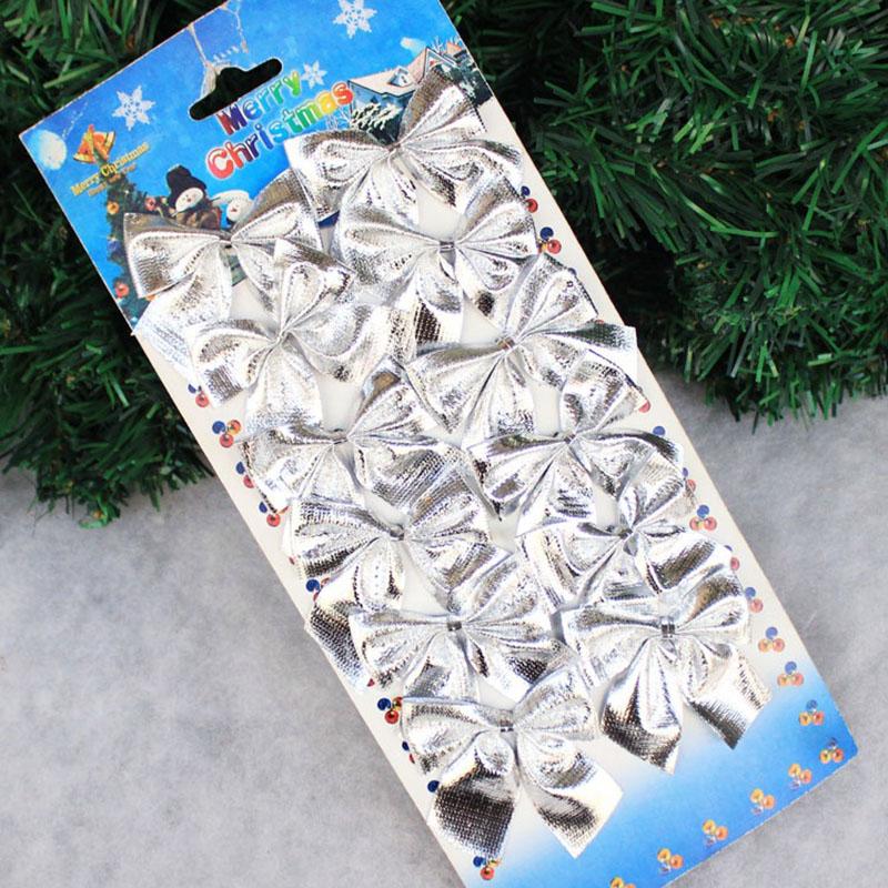 

Christmas Tree Decorations Christmas Decoration Bow Christmas Bow Christmas Gifts 12 Pieces Of Garland DIY Matching Materials 1 pack серебряный