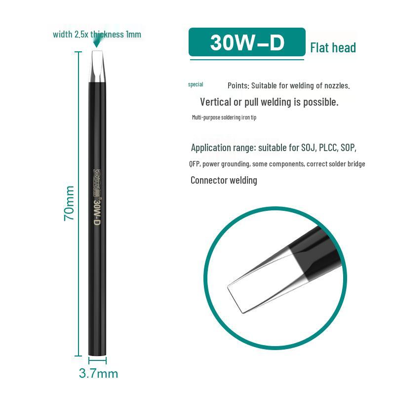 Electronic Welding 30W/40W/60W Pointed & Horseshoe Black Diamond Soldering Iron Tip