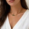 Emerald Cuban Splicing Necklace Titanium Steel Collarbone Chain High Color Retention Temperament Versatile Gift