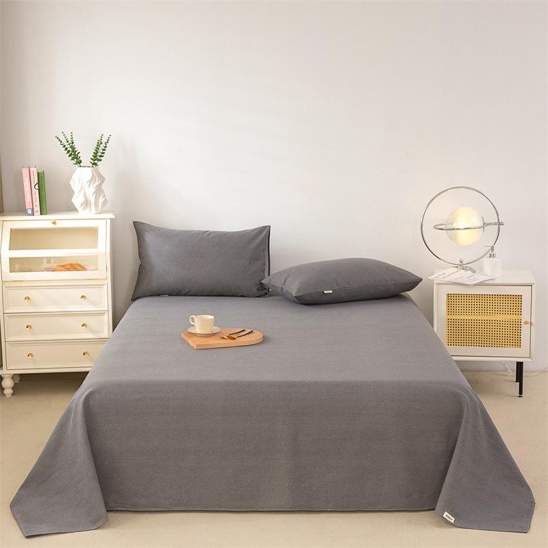 Pure Cotton Thick Bed Sheet Single Piece Bedding Set For Students Dormitory Soft Cool Bed Sheets With Pillowcases 3 Piece Set