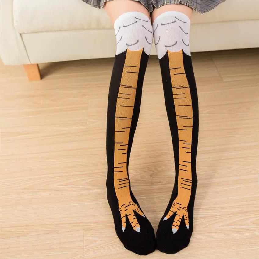 Funny Chicken Paw Stocking Over-knee 50/70CM Pressure Long Stocking for Women Personalized Realistic Chicken Feet Sports Socks #