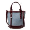 Popular contrasting color bucket bag women's new small bag fashionable portable shoulder bag textured messenger bag