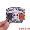 Cute Ghost/Cat Embroidered Patch Cartoon Animal Patch Iron On Patches For Clothing Thermoadhesive Patches For Clothes Jacket DIY