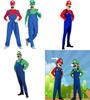 Super Mario Bros Luigi Kostüm für Kinder und Erwachsene Atmungsaktives Ganzkörper-Cosplay-Kleid mit exquisiter Verarbeitung