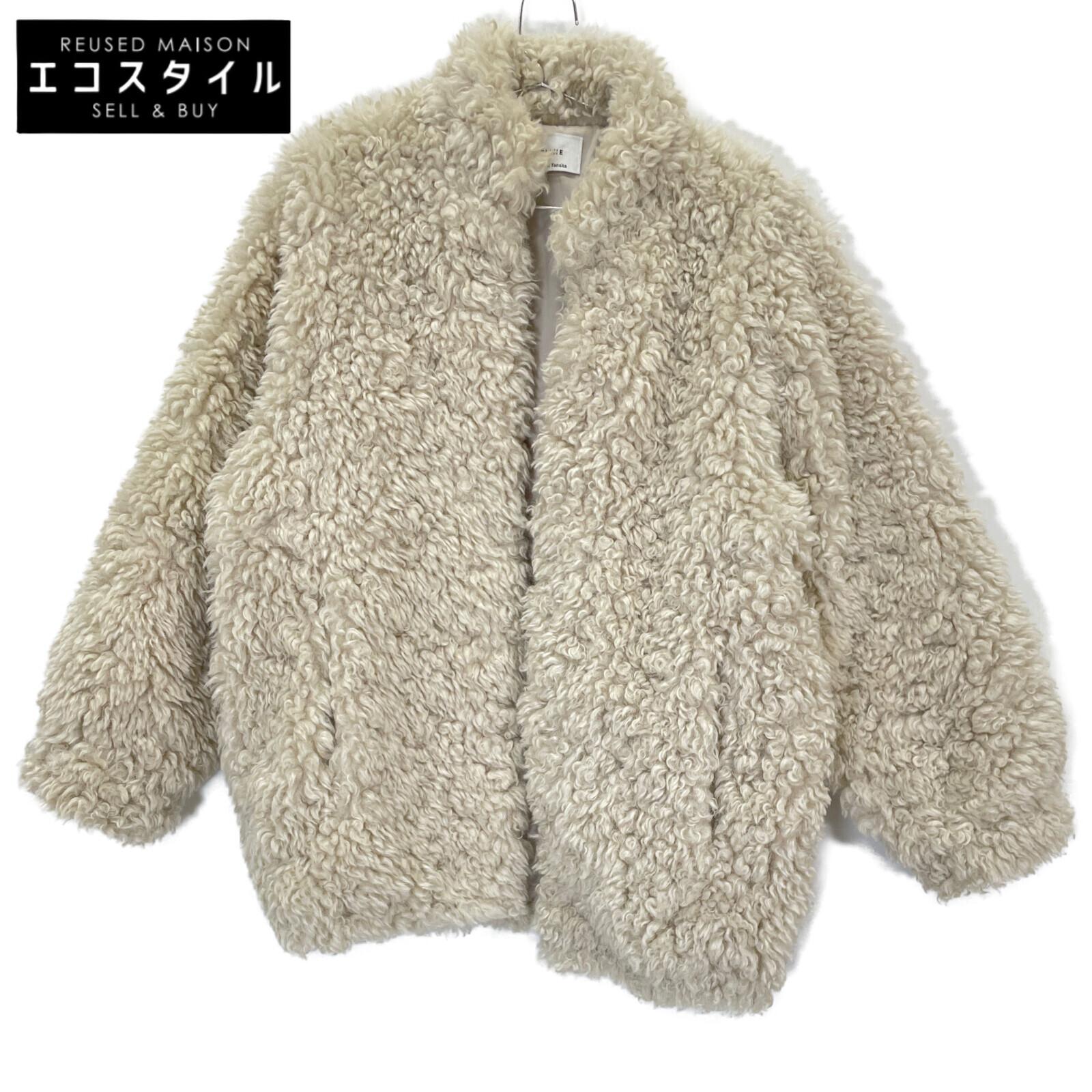 

CLANE [xMINAMI TANAKA] 13104-0612 22AW Ivory CURL FUR SHORT COAT Jacket 2 IvoryUsed