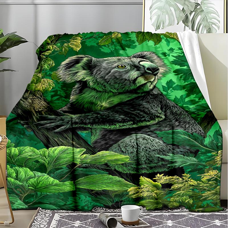 Koala Tree blanket Personalized Name Flannel Blanket Soft Cozy Plush Throw for Sofa Bed Lightweight Home Décor