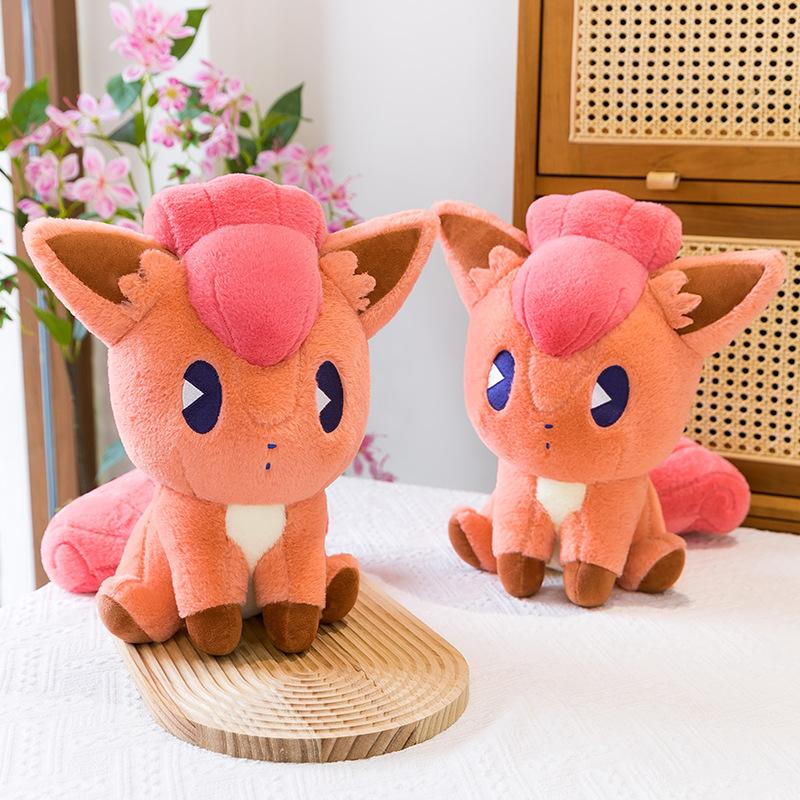 Cute six-tailed plush doll ice six-tailed flame six-tailed ice fire white red fox plush doll toy