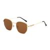 2025 Retro Polygon Metal Sunglasses Fashion UV400 Shades with Gold Frame for Outdoor Use Model 77600