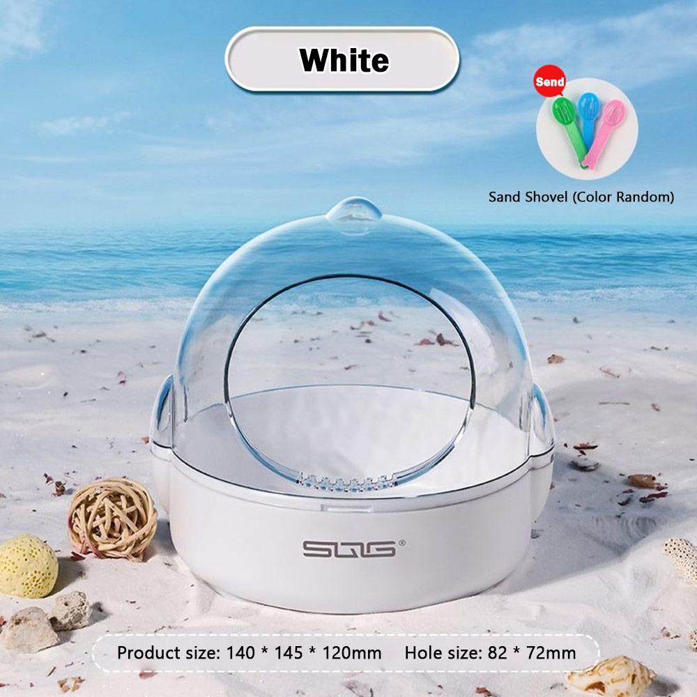 

PP Hamster Bathroom Transparent Large Size Pet Bath Box Splash Proof Fully Transparent Toilet Sand Basin Indoor Pet Accessory білий