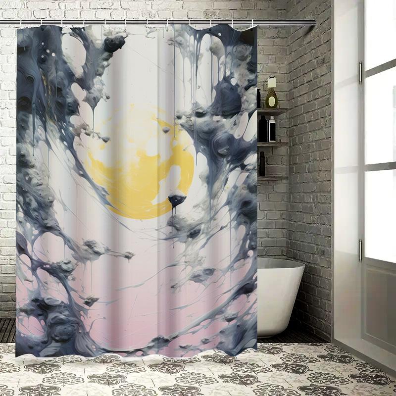 

Creative Moonlight Abstract Shower Curtain Waterproof Bathroom Decor 3D Printing Home Decoration W60H190(CM)-1 Pcs