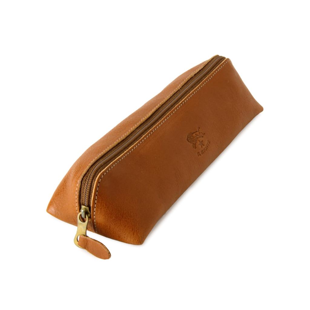 IL BISONTE Genuine Leather Pencil for Men and Women Case, Gray, Unisex,