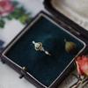 Fresh and Refreshing Olive Green Gem Rings for Women Vintage Design High Grade Light Luxury Engagement Ring  Jewelry