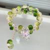 Cherry Blossom Glass Beaded Bracelet - Women's Colorful Niche Design, High-End Accessory Gift.