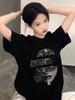 Unisex Retro Hip Hop Face Print Plus Size T-Shirt for Men and Women - Trendy Loose Fit for Couples