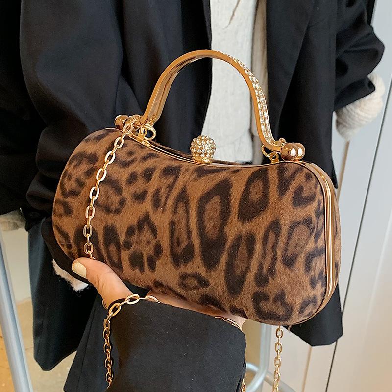 

Маленькая женская сумка с леопардовым принтом, новая европейская и американская модная ретро-сумка на одно плечо для женщин, сумка для ужина